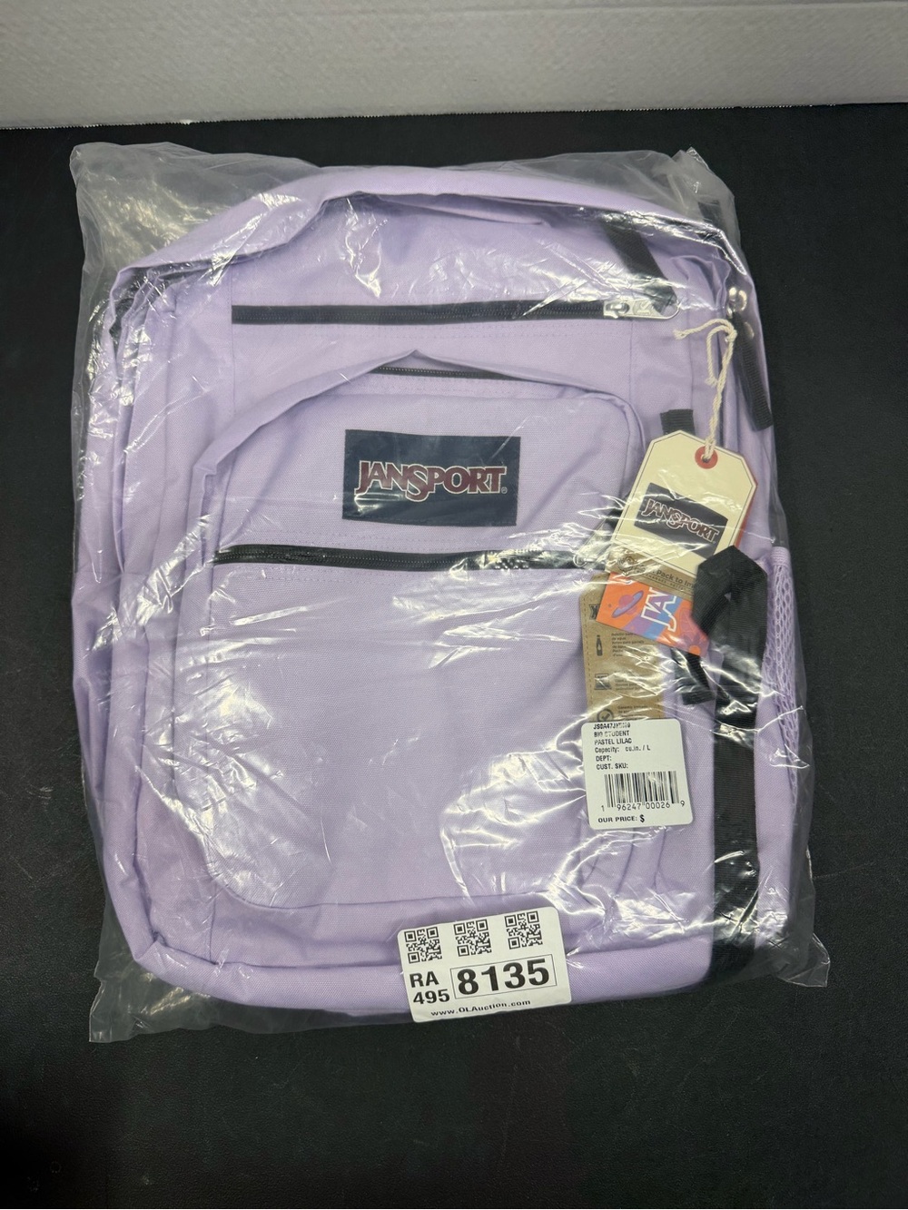 Jansport Pastel Purple Backpack with Front Pocket - Picture 2 of 3